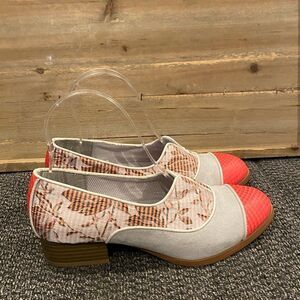 Ruby Shoo Brooke Coral Low Heel Loafers